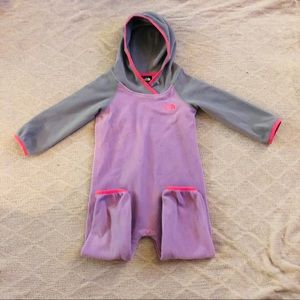 North Face hooded fleece jumpsuit